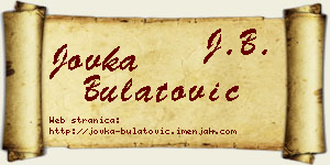 Jovka Bulatović vizit kartica